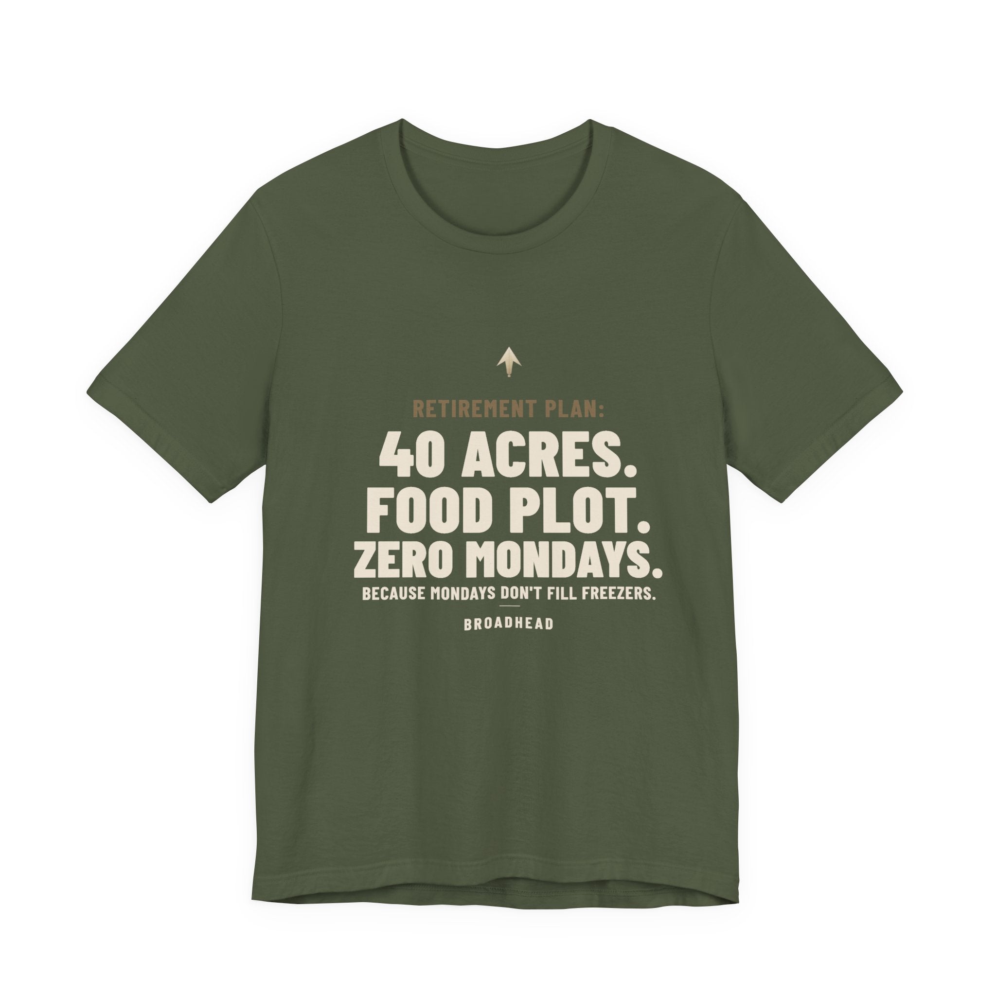 Retirement Plan: 40 Acres. Food Plot. Zero Mondays. Tee