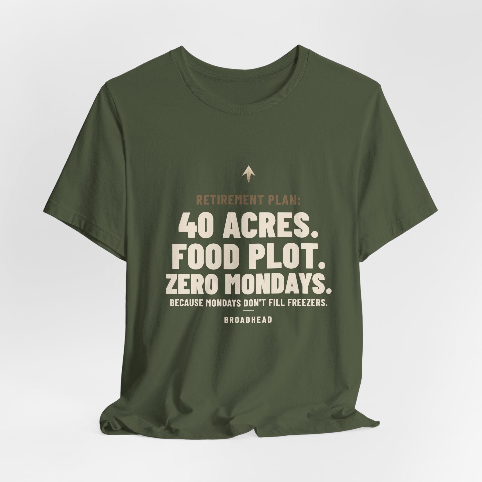 Retirement Plan: 40 Acres. Food Plot. Zero Mondays. Tee
